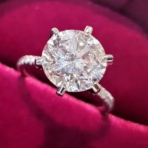 White Saphire Antique Engagement Wedding Ring Round Cut birthday gift